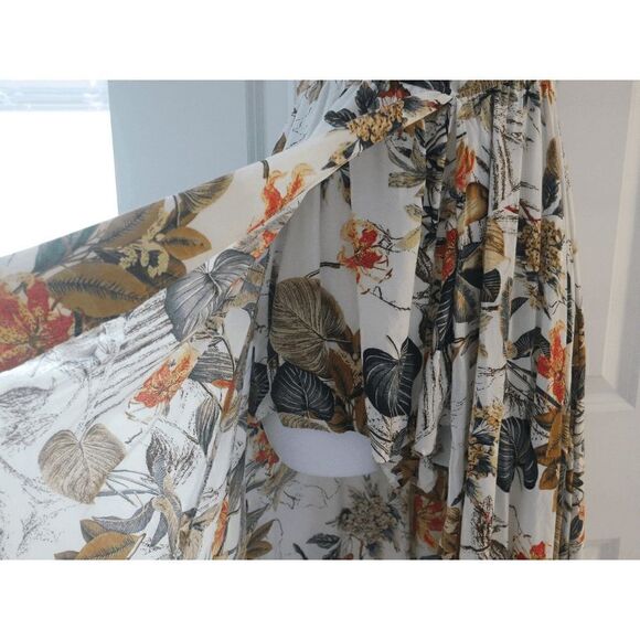 Fashion Nova Hot Tropic Print Off Shoulder Overlay Romper Size S - Picture 7 of 8